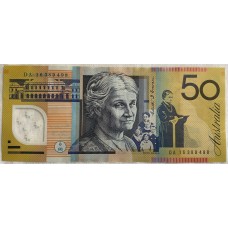 AUSTRALIA 2016 . FIFTY 50 DOLLARS BANKNOTE . STEVENS/FRASER . LAST PREFIX DA